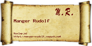 Manger Rudolf névjegykártya
